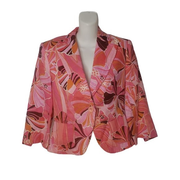 ZARA BASIC Floral Cropped Blazer Size 6 - Picture 1 of 7
